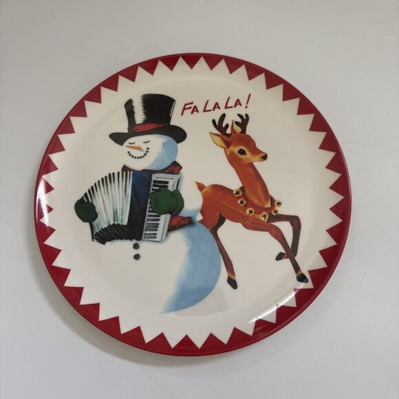 World Market Melamine 9" Christmas Plates Rudolph Olde World Holiday 5pc SET - Picture 3 of 8